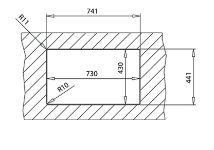 Chiuvetă "PureLine” din inox FLEXLINEA RS15 2B 740, 2 cuve, instalare Undermount, Top & Flush