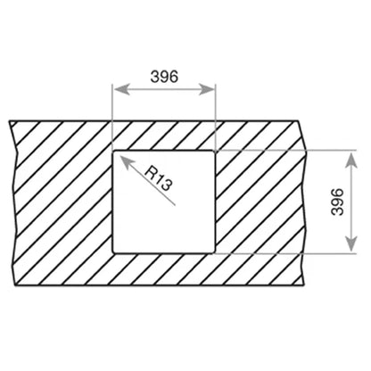Chiuvetă "PureLine” din inox BE LINEA RS15 40.40, 1 cuvă, instalare Undermount