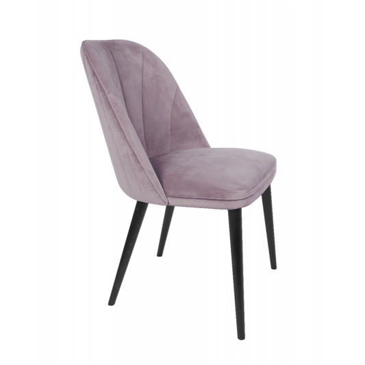 Scaun de catifea Celine Lines, Blush Pink