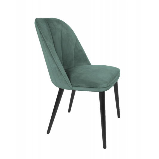 Scaun de catifea Celine Lines, Shy Green C