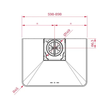 Hota semineu  DOS 60.2 VN ,60 cm ,forma piramida