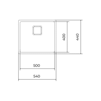 Chiuvetă din inox cu finisaj satinat FLEXLINEA RS15 50.40, tratament Fortinox ultra rezistent şi cuvă de 200 mm