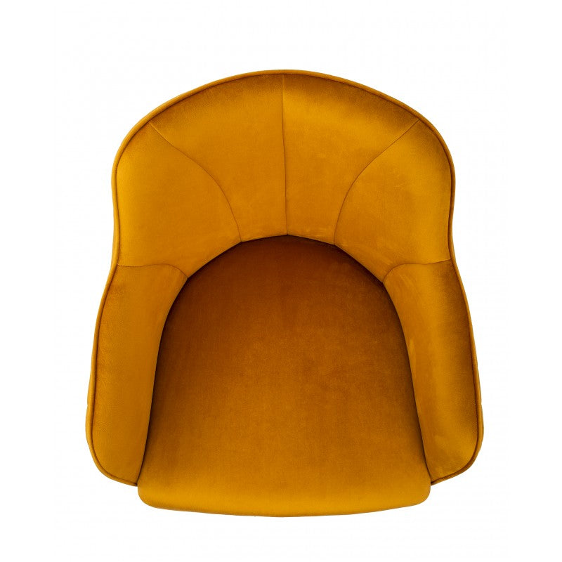 Scaun de catifea Jaquelin Lines, Gold Mustar