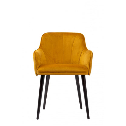 Scaun de catifea Jaquelin Lines, Gold Mustar