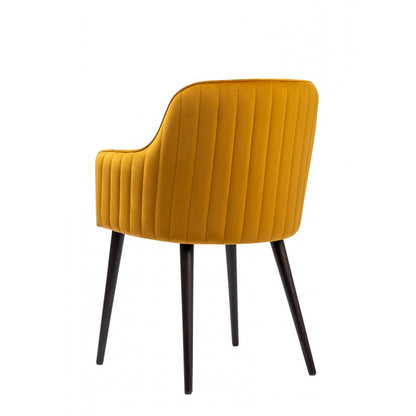 Scaun de catifea Jaquelin Lines, Gold Mustar