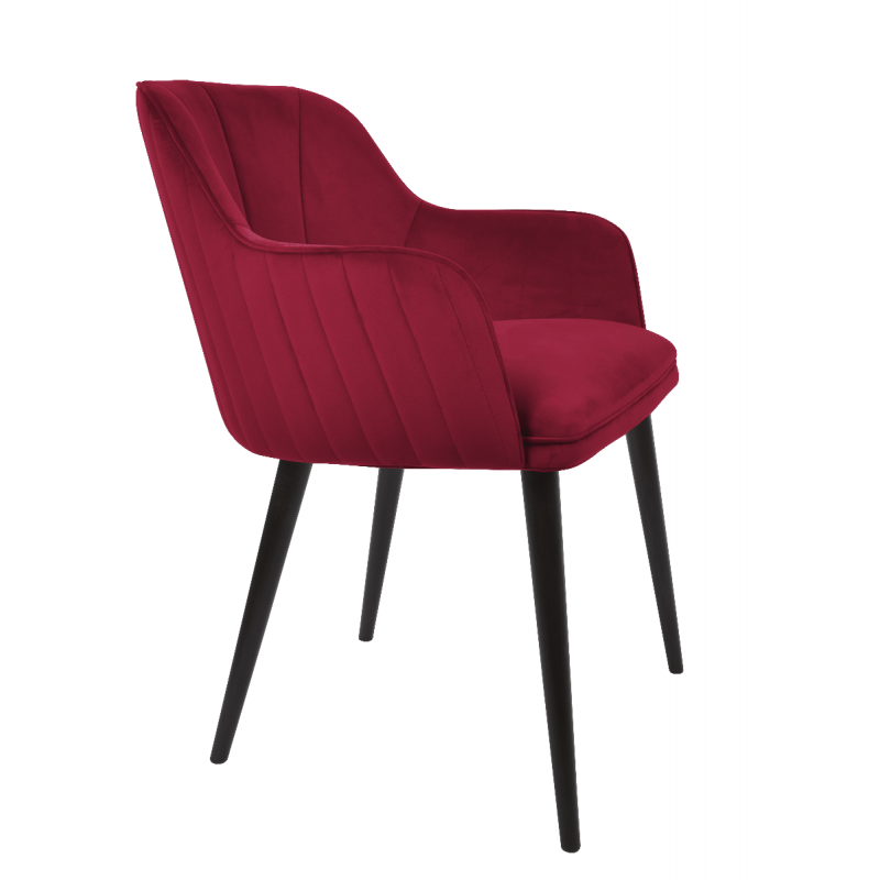 Scaun de catifea Jaquelin Lines, Electric Red