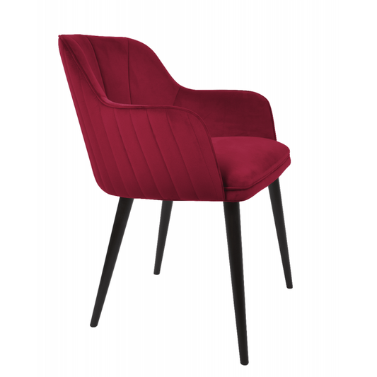 Scaun de catifea Jaquelin Lines, Electric Red