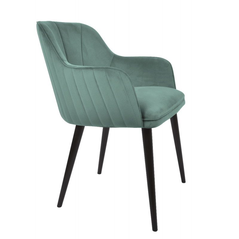 Scaun de catifea Jaquelin Lines, Shy Green