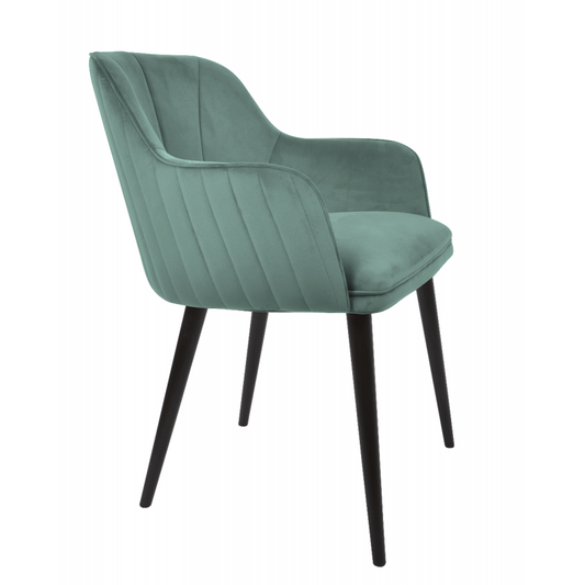 Scaun de catifea Jaquelin Lines, Shy Green