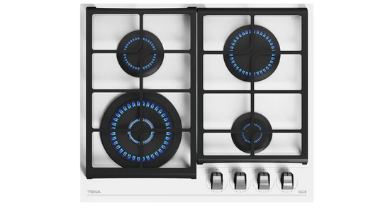 Plita pe gaz  GZC 64321 WHITE, 60 cm, cu 4 zone de preparare