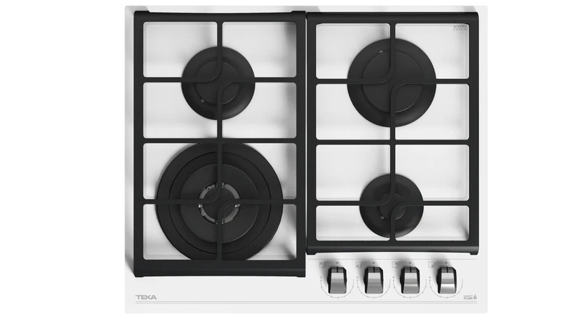 Plita pe gaz  GZC 64321 WHITE, 60 cm, cu 4 zone de preparare