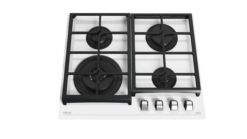 Plita pe gaz  GZC 64321 WHITE, 60 cm, cu 4 zone de preparare