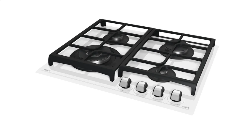 Plita pe gaz  GZC 64321 WHITE, 60 cm, cu 4 zone de preparare