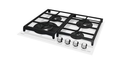 Plita pe gaz  GZC 64321 WHITE, 60 cm, cu 4 zone de preparare