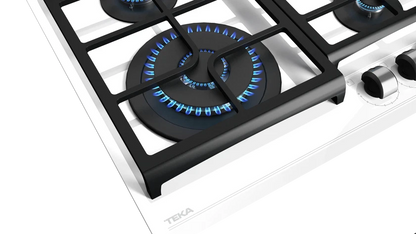 Plita pe gaz  GZC 64321 WHITE, 60 cm, cu 4 zone de preparare