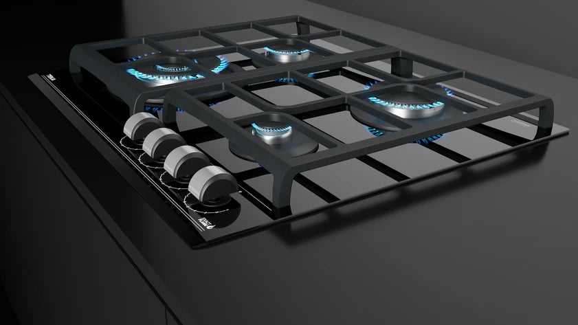 Plită pe gaz din cristal GZC 64320 XBC, 60 cm, cu sistem ExactFlame şi muchie frontală faţetată