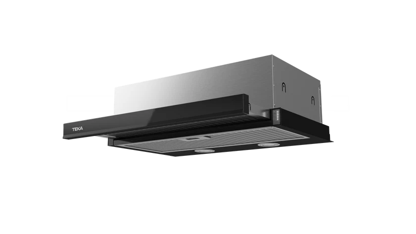 Hotă telescopică CNL 6415 PLUS BLACK, panou frontal de culoare neagră, 2 trepte putere + 1 Turbo, Motor EcoPower