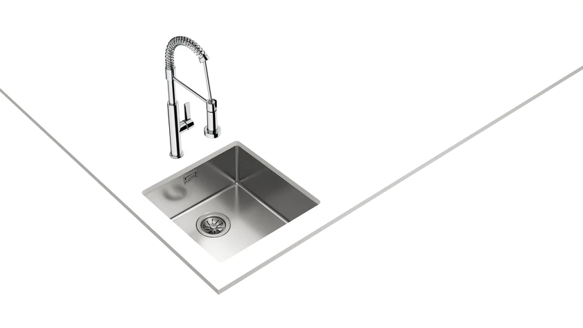 Chiuvetă "PureLine” din inox BE LINEA RS15 40.40, 1 cuvă, instalare Undermount