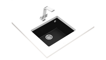 Chiuvetă SQUARE 50.40 TG Q BLACK Tegranite, 1 cuvă, modalitate de instalare: Undermount