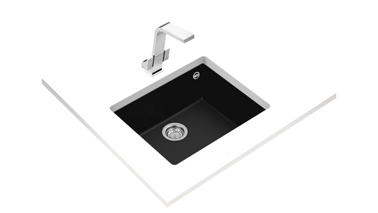 Chiuvetă SQUARE 50.40 TG Q BLACK Tegranite, 1 cuvă, modalitate de instalare: Undermount