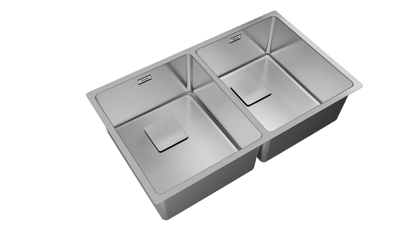 Chiuvetă "PureLine” din inox FLEXLINEA RS15 2B 740, 2 cuve, instalare Undermount, Top & Flush