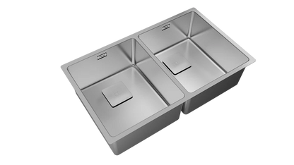 Chiuvetă "PureLine” din inox FLEXLINEA RS15 2B 740, 2 cuve, instalare Undermount, Top & Flush