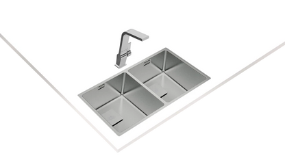 Chiuvetă "PureLine” din inox FLEXLINEA RS15 2B 740, 2 cuve, instalare Undermount, Top & Flush