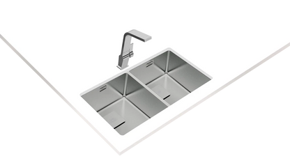 Chiuvetă "PureLine” din inox FLEXLINEA RS15 2B 740, 2 cuve, instalare Undermount, Top & Flush