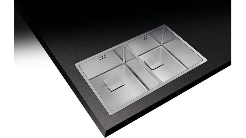 Chiuvetă "PureLine” din inox FLEXLINEA RS15 2B 740, 2 cuve, instalare Undermount, Top & Flush