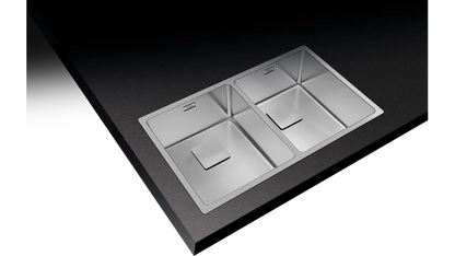 Chiuvetă "PureLine” din inox FLEXLINEA RS15 2B 740, 2 cuve, instalare Undermount, Top & Flush