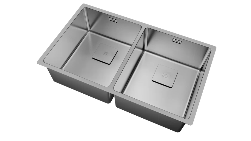 Chiuvetă "PureLine” din inox FLEXLINEA RS15 2B 740, 2 cuve, instalare Undermount, Top & Flush