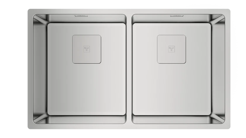 Chiuvetă "PureLine” din inox FLEXLINEA RS15 2B 740, 2 cuve, instalare Undermount, Top & Flush