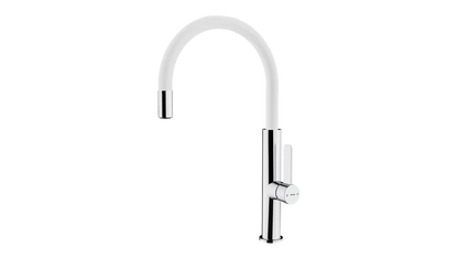 Baterie de bucătărie cu ţeavă înaltă şi aerator anticalcar FOT 995 WHITE