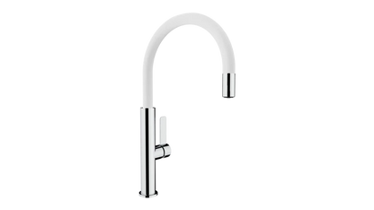 Baterie de bucătărie cu ţeavă înaltă şi aerator anticalcar FOT 995 WHITE