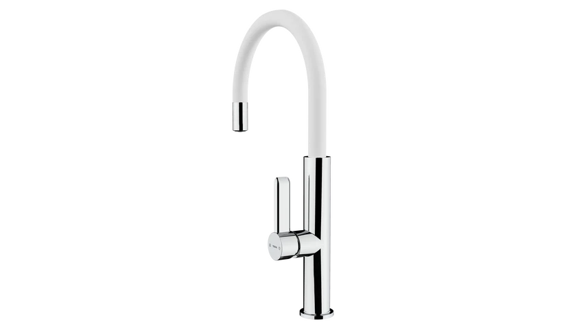 Baterie de bucătărie cu ţeavă înaltă şi aerator anticalcar FOT 995 WHITE