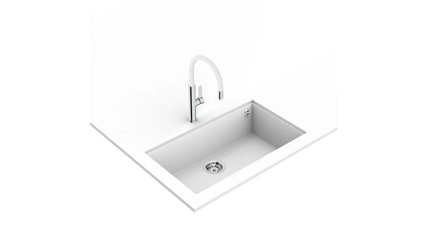 Baterie de bucătărie cu ţeavă înaltă şi aerator anticalcar FOT 995 WHITE