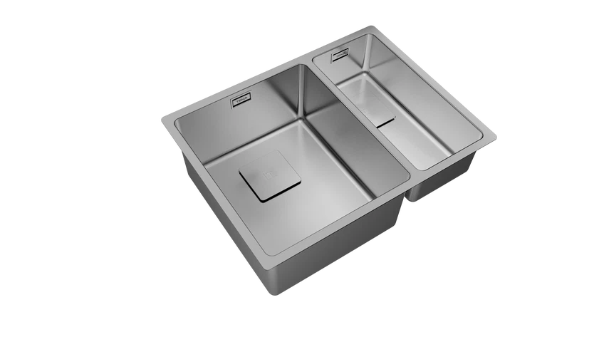 Chiuvetă "PureLine” din inox FLEXLINEA RS15 2B 580, 2 cuve, instalare Undermount, Top & Flush