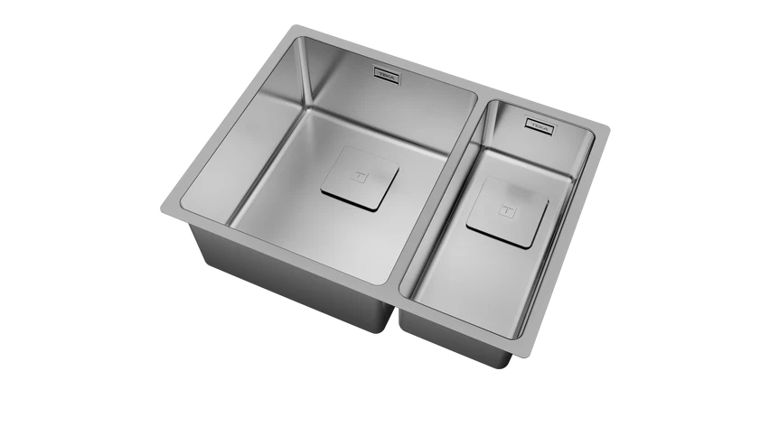 Chiuvetă "PureLine” din inox FLEXLINEA RS15 2B 580, 2 cuve, instalare Undermount, Top & Flush