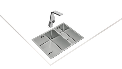 Chiuvetă "PureLine” din inox FLEXLINEA RS15 2B 580, 2 cuve, instalare Undermount, Top & Flush
