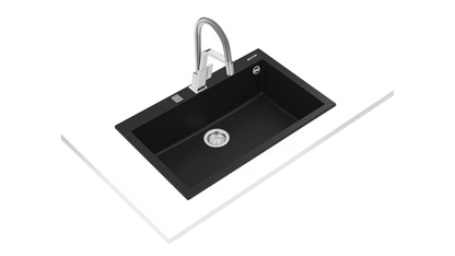 Chiuvetă FORSQUARE 72.40 TG BLACK Tegranite+, 1 cuvă, instalare Inset