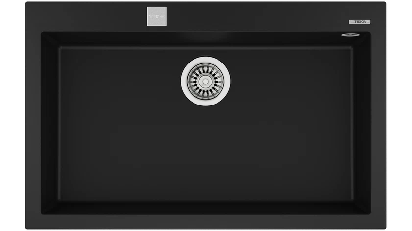 Chiuvetă FORSQUARE 72.40 TG BLACK Tegranite+, 1 cuvă, instalare Inset