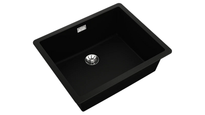 Chiuvetă RADEA 50.40 M-TG BK, Tegranite+, 1 cuvă, suprafață cu rezistență ridicată la impact, șocuri termice și temperaturi ridicate