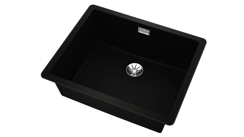 Chiuvetă RADEA 50.40 M-TG BK, Tegranite+, 1 cuvă, suprafață cu rezistență ridicată la impact, șocuri termice și temperaturi ridicate