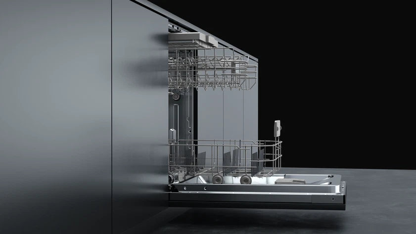 Mașină de spălat vase complet încorporabilă DFI 74960, panou de control electronic, prezenţa celui de-al treilea pulverizator, 45 cm