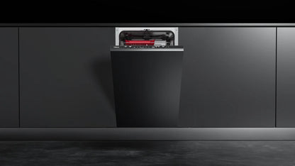 Mașină de spălat vase complet încorporabilă DFI 44850, 45 cm, ușă glisantă si capacitate de 10 seturi