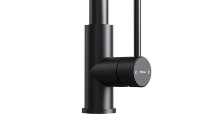 Baterie de bucătărie ecologică UNI 9331 BK, cu monocomandă și extractibilă pentru gura de scurgere înaltă