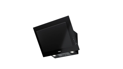 Hotă şemineu cu design vertical DVT 68660 BLACK, paravan din sticlă de culoare neagră, Funcţie Fresh AIR, 60 cm