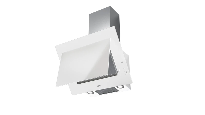 Hota cu design vertical, DVT 68660 TBS WH, 60 cm, sistem de extractie dual