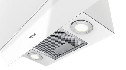 Hota cu design vertical, DVT 68660 TBS WH, 60 cm, sistem de extractie dual