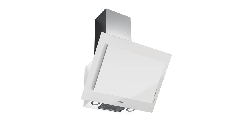 Hota cu design vertical, DVT 68660 TBS WH, 60 cm, sistem de extractie dual